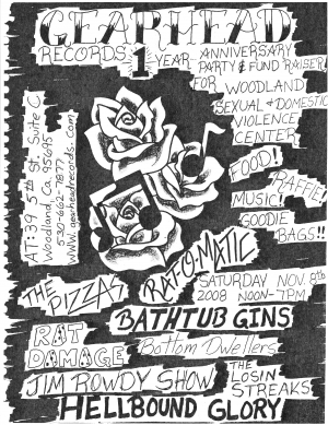 Gearhead one year anniversary party flyer