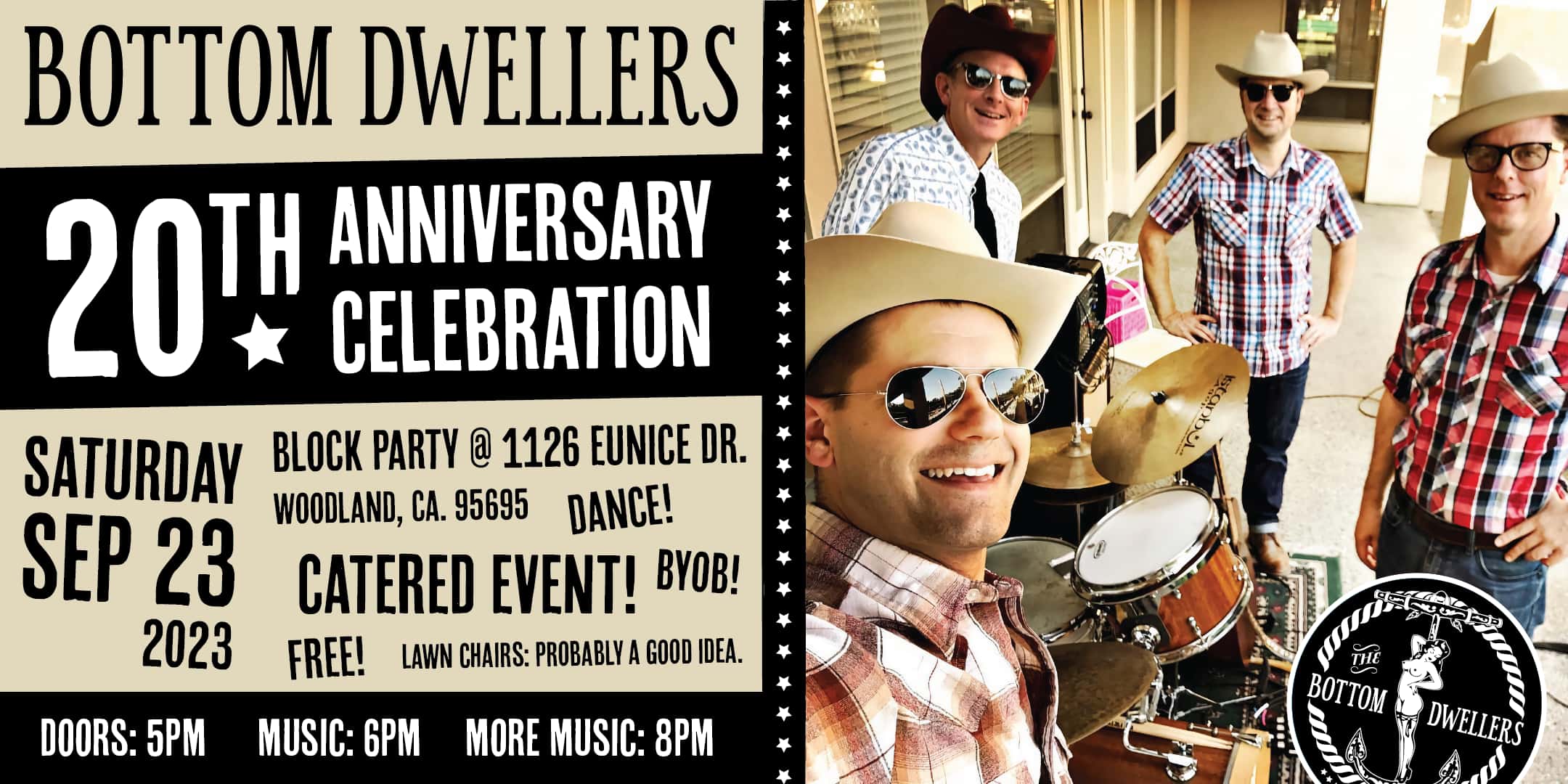 Bottom Dwellers 20th Anniversary Celebration poster.